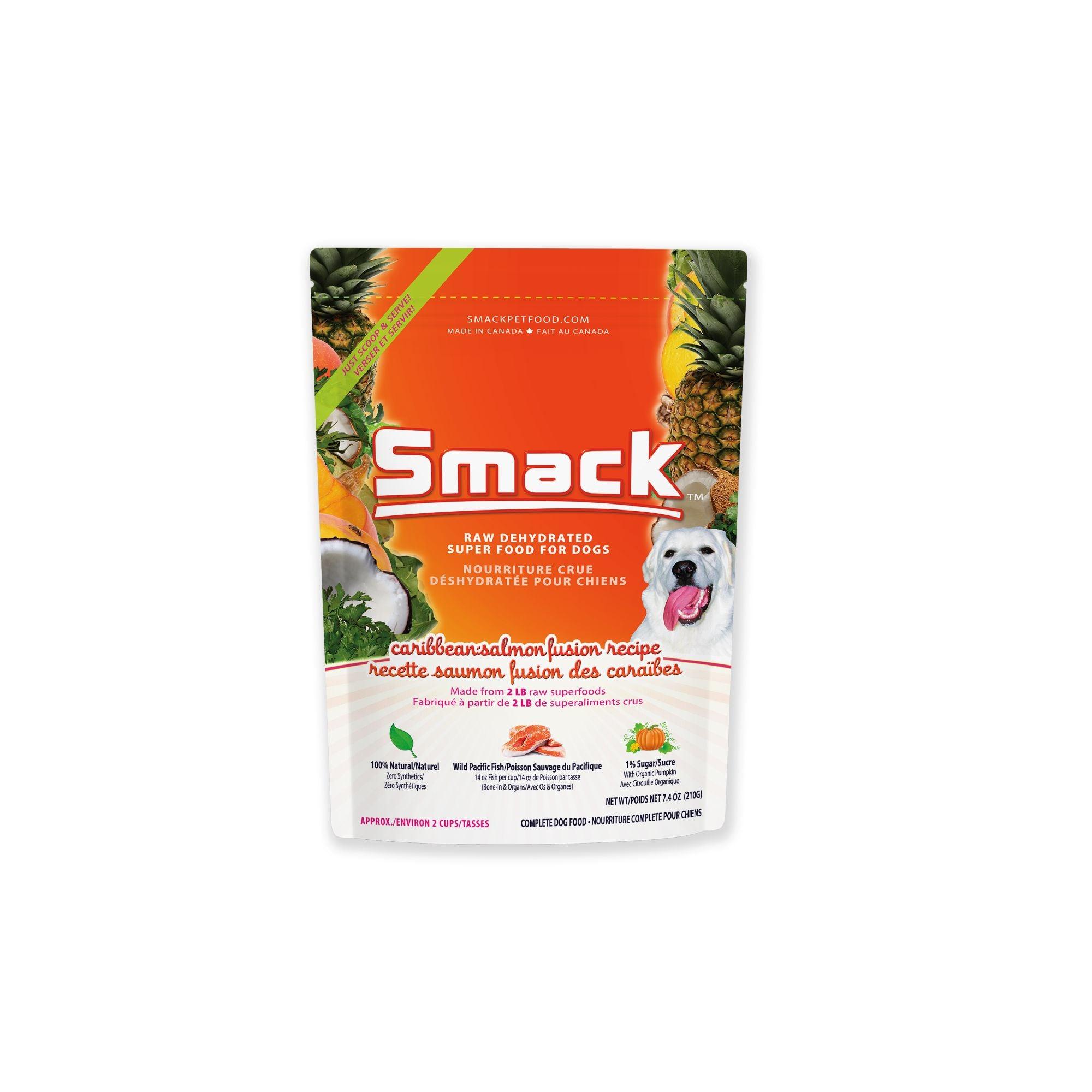 Smack Pet Food Caribbean Salmon Fusion Dehydrated Dog Food, 7.4-oz|210-gram