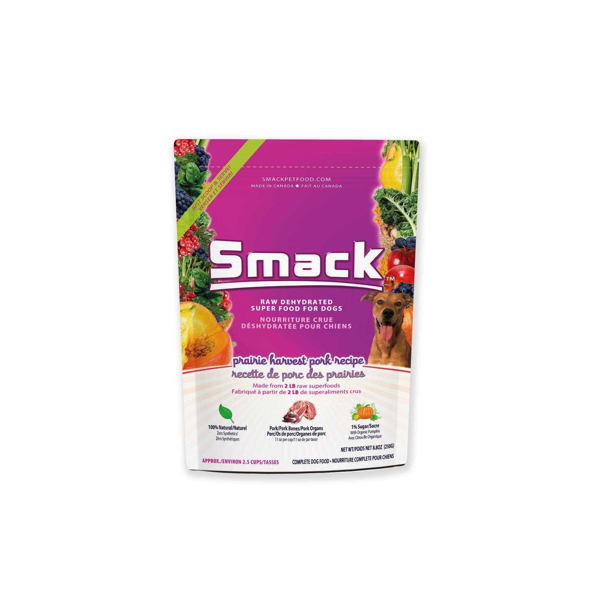 Smack Pet Food Prairie Harvest Pork Dehydrated Dog Food, 8.8-oz|250-gram