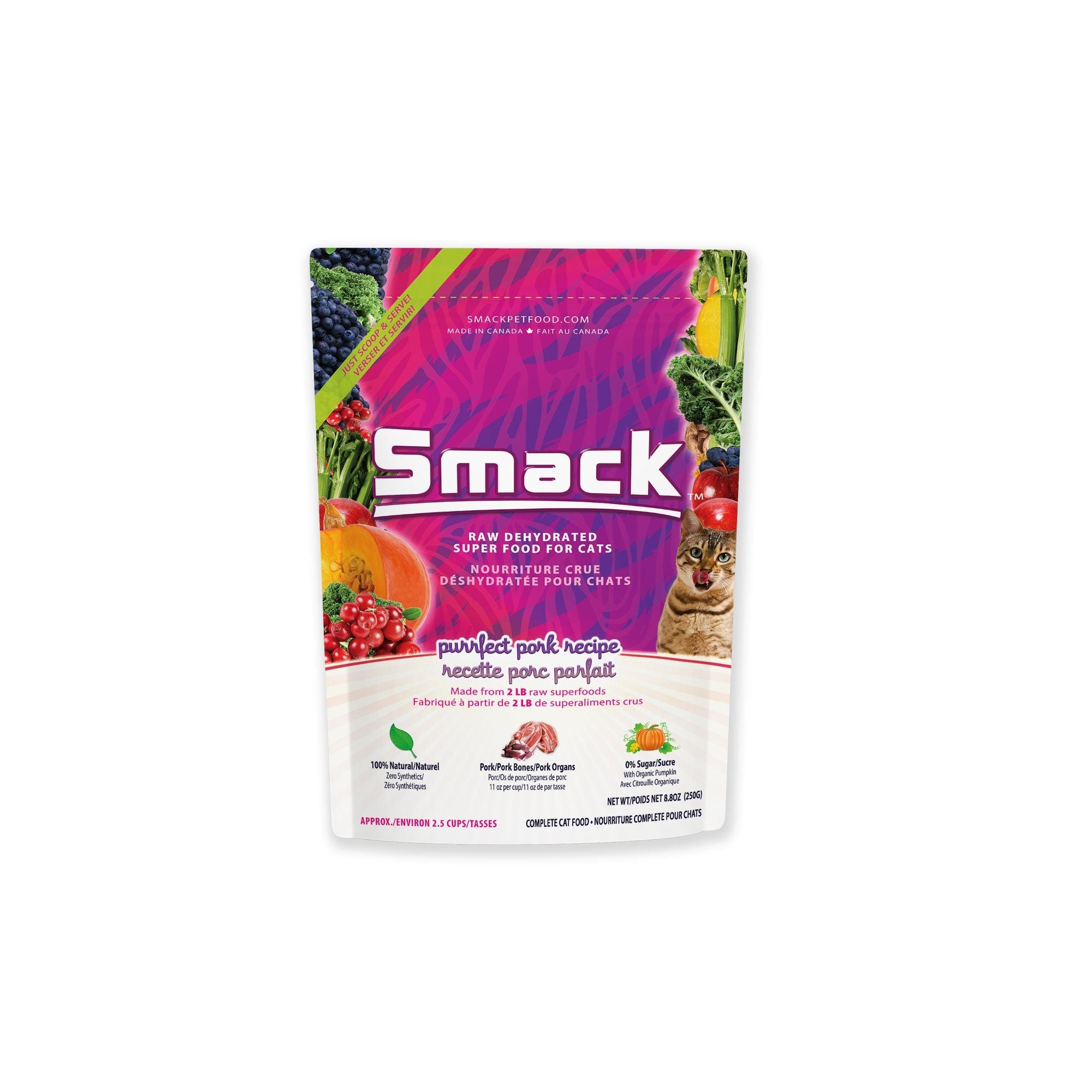 Smack Pet Food Purrfect Pork Dehydrated Cat Food, 8.8-oz|250-gram
