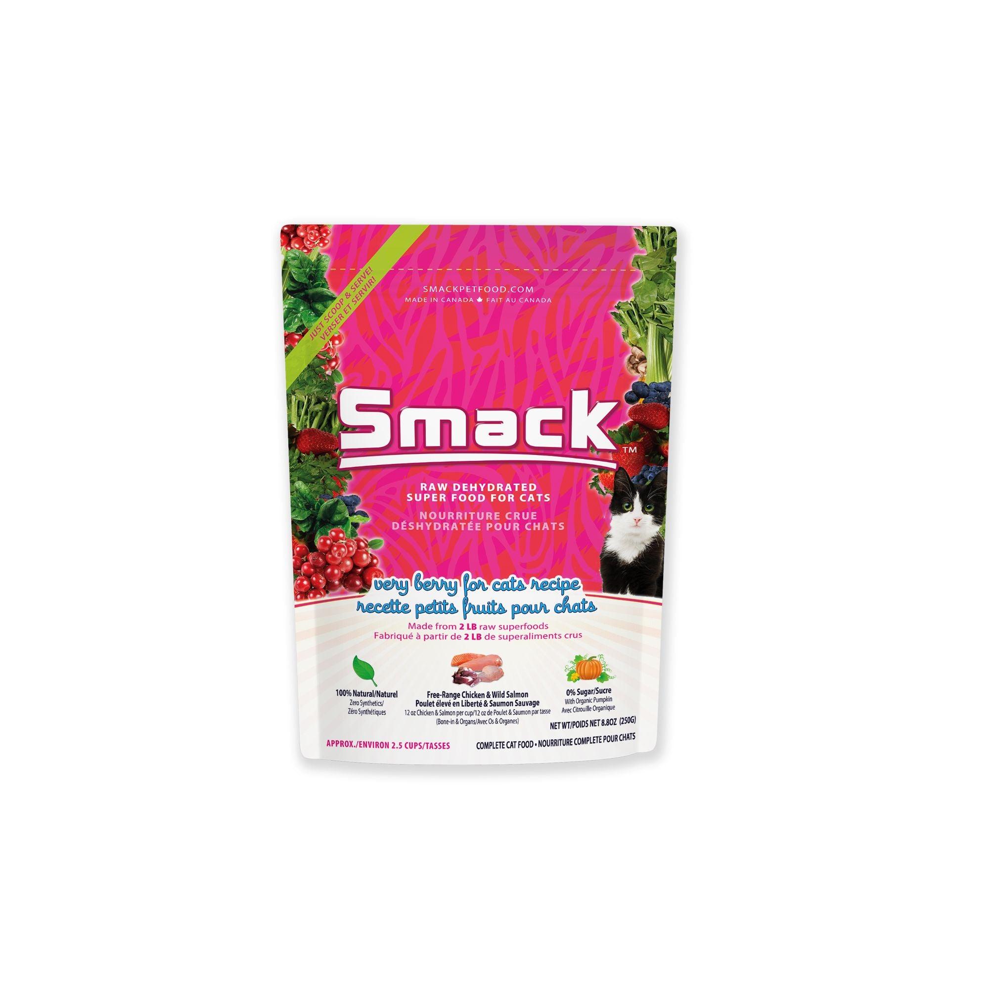 Smack Pet Food Very Berry Dehydrated Cat Food, 8.8-oz|250-gram
