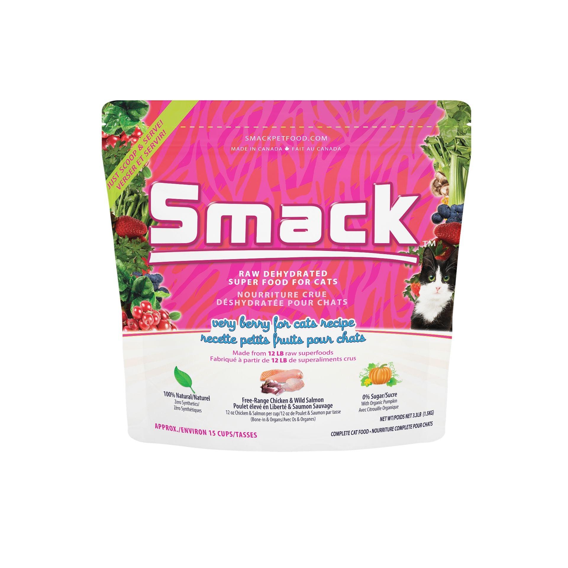 Smack Pet Food Very Berry Dehydrated Cat Food, 3.3-lb|1.5-kg