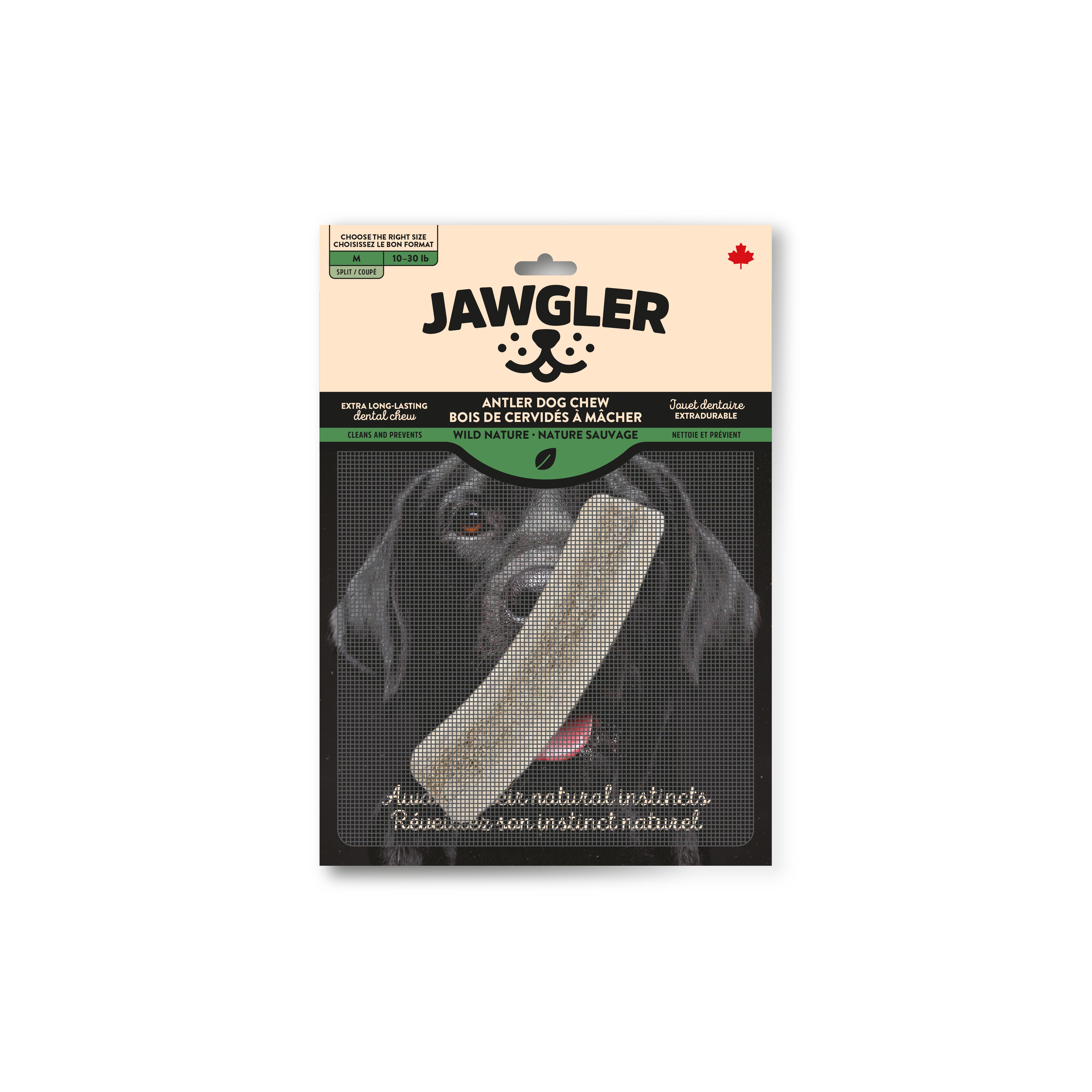 Jawgler Split Antler Wild Nature Chew Dog Toy, Medium