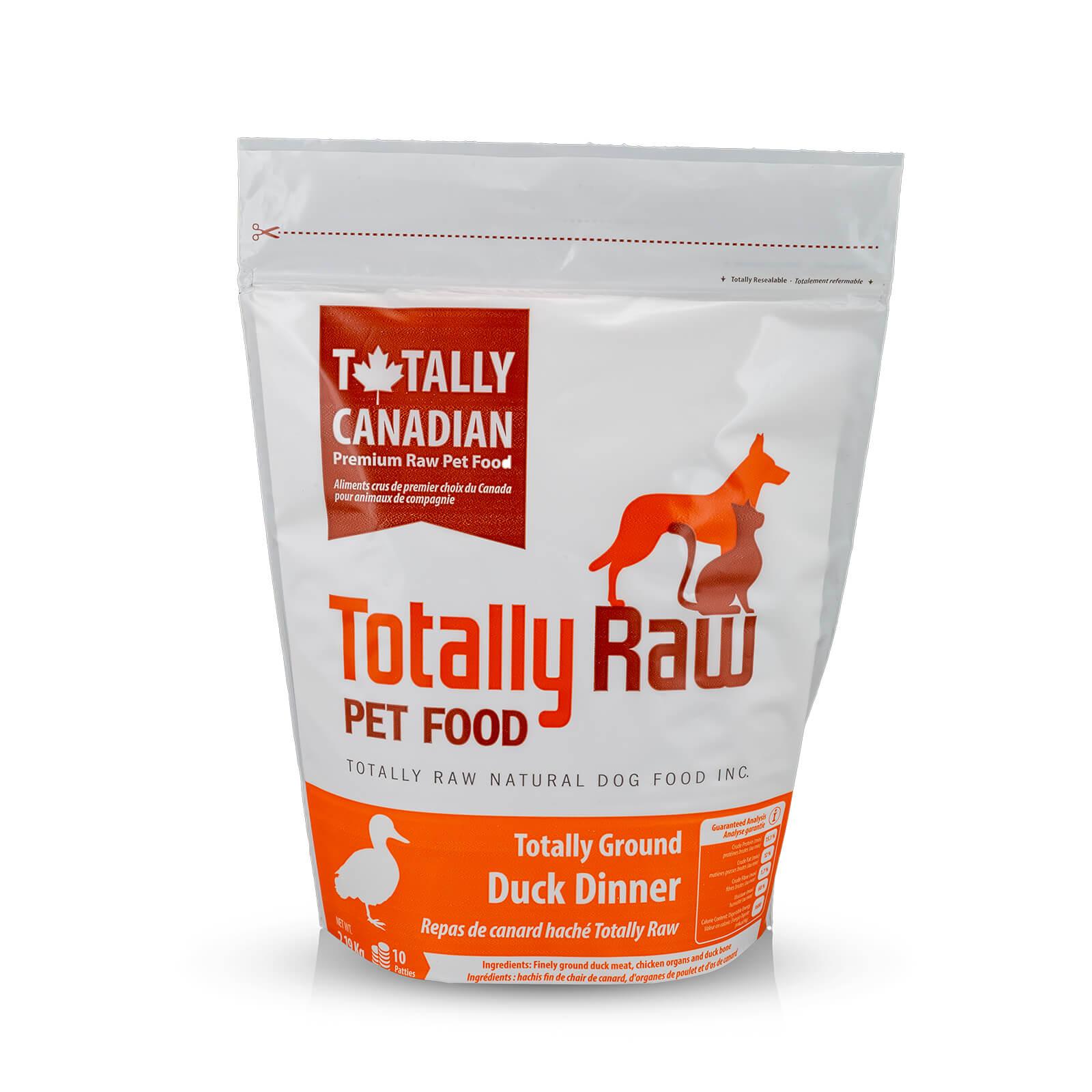 Totally Raw Pet Food Totally Ground Duck Dinner Frozen Dog Food
