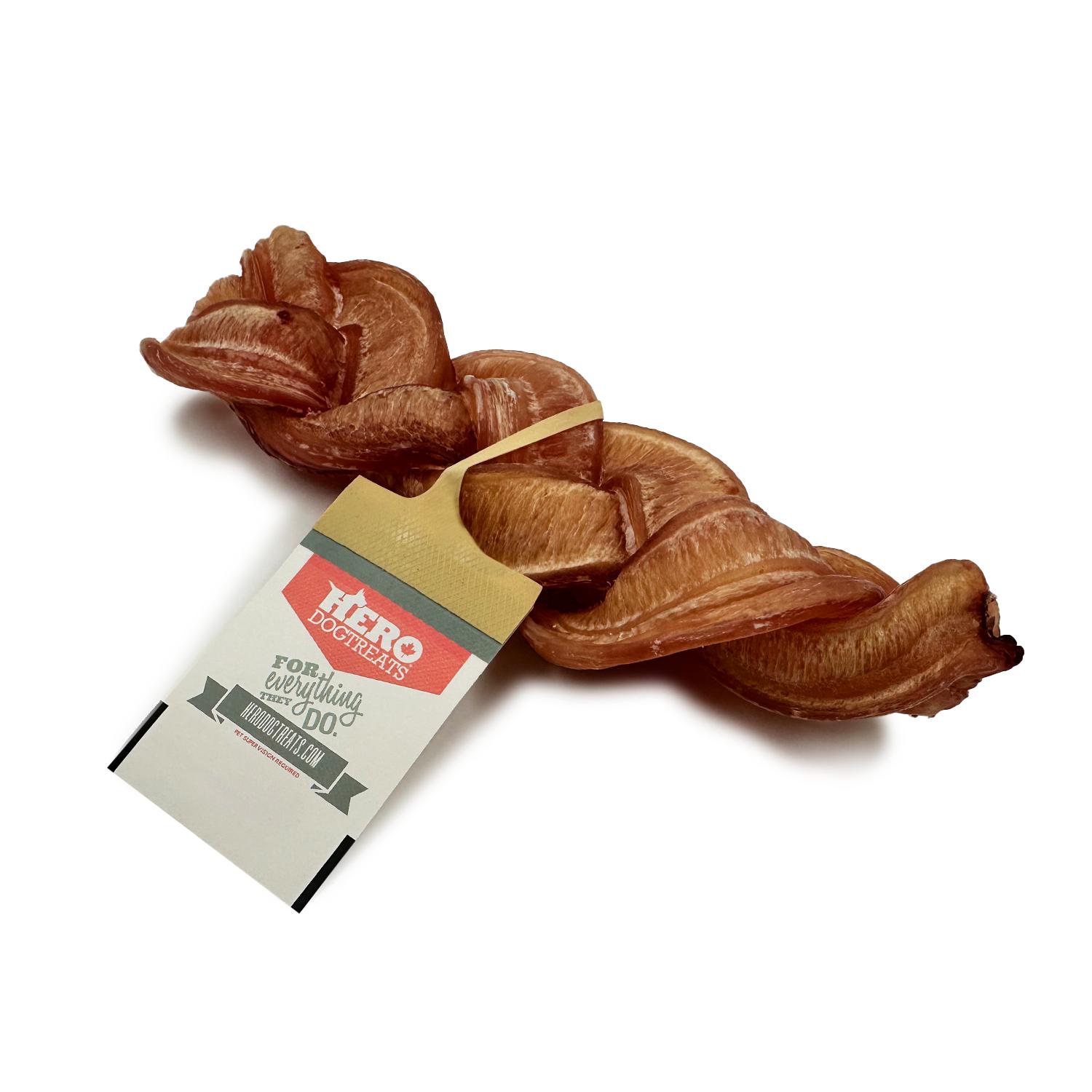 HeroDogTreats Braided Bully Stick Dog Treats