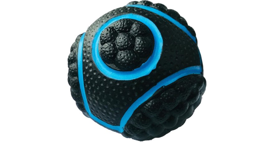 Bud'z Latex Futuristic Golf Ball Squeaker Dog Toy, Blue, 8-cm
