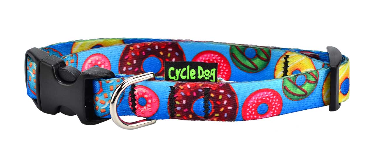 Cycle Dog Ecoweave SkinnyWidth Collar with Plastic Buckle for Dogs, Donuts, Small