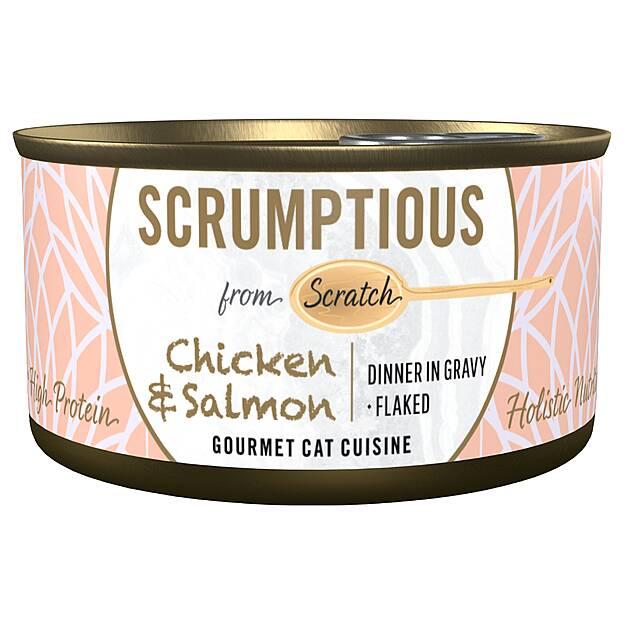 Scrumptious From Scratch Chicken & Salmon Wet Cat Food Can, 2.8-oz|79-gram