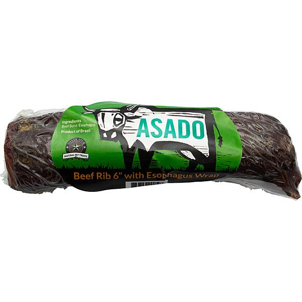 Silver Spur Asado Esophagus Wrapped Beef Ribs Dog Treats, 6-in