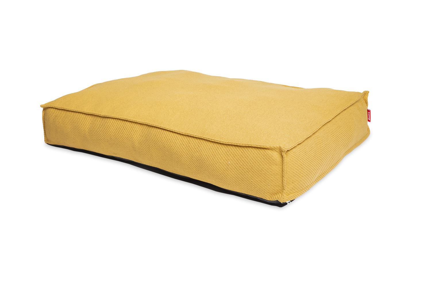 Bud'z Flat Anémone Dog Bed, Mustard, 100 x 70 x 16-cm