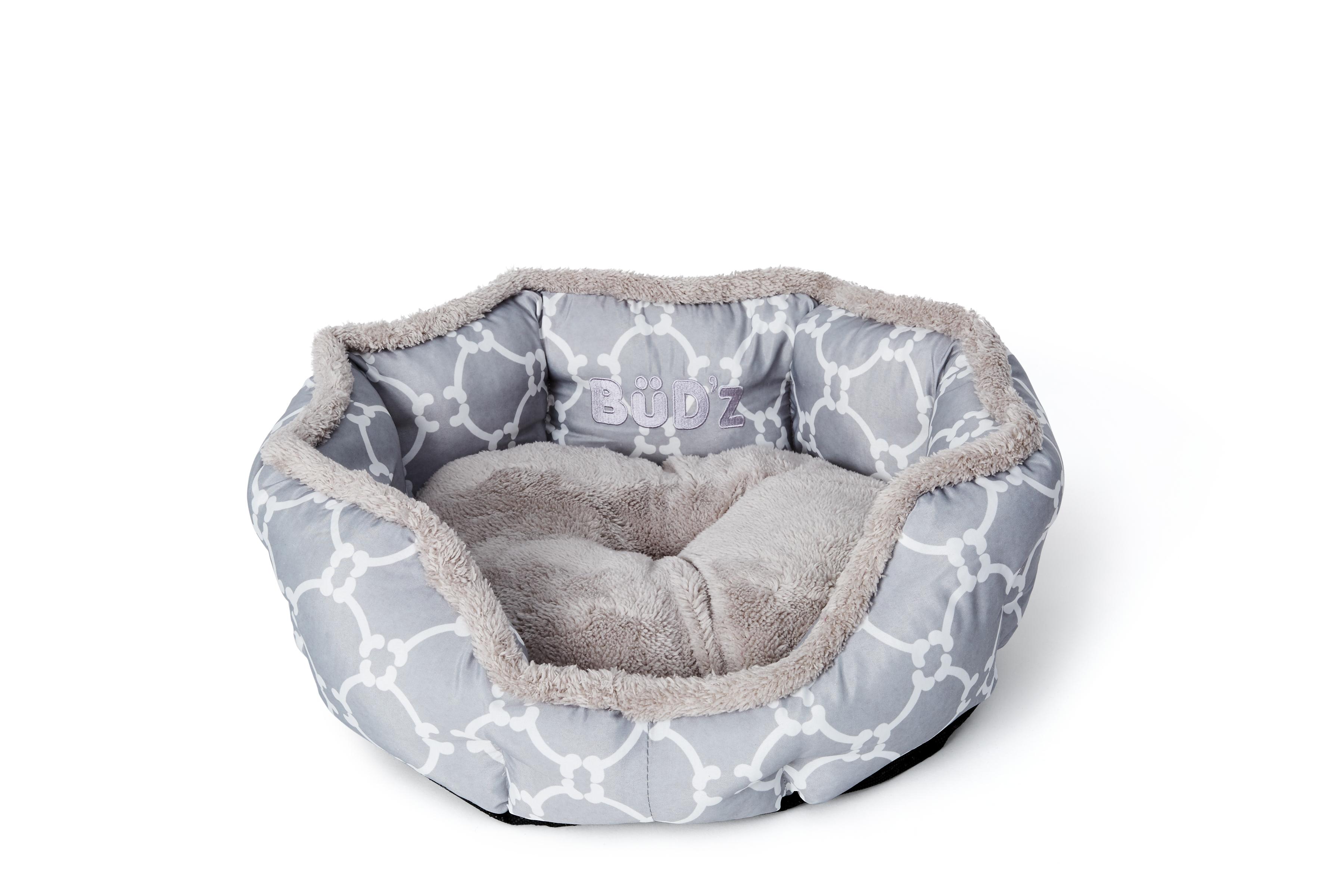 Bud'Z Lit Rond À Rebords Élevés, Gris Petit 22-inX20-in