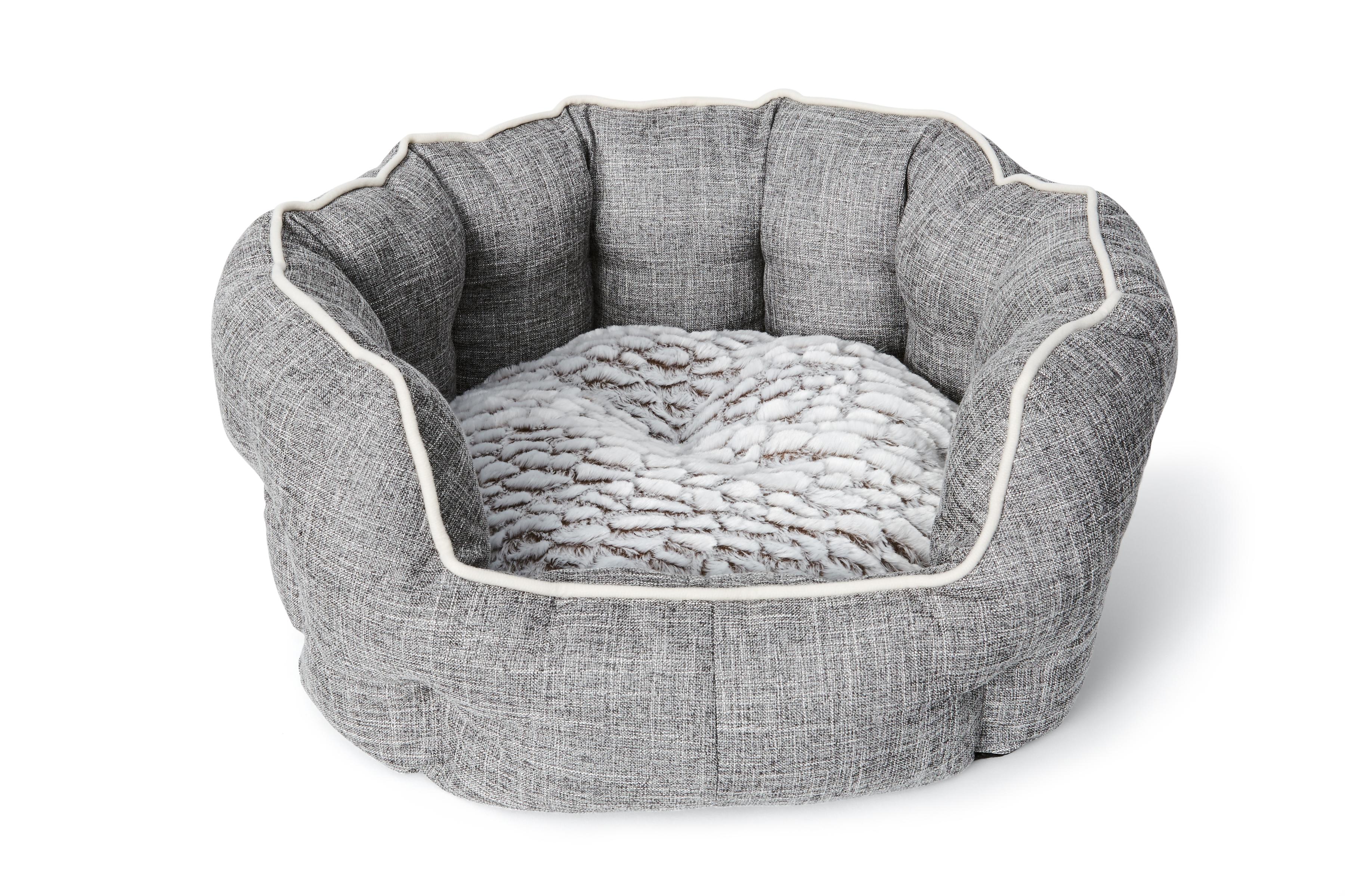 Bud'z Deluxe Round Cuddler Dog Bed, Gray, 58 x 58 x 26-cm