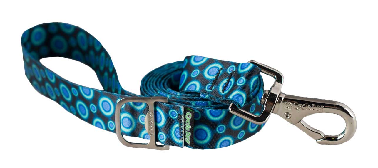Cycle Dog Ecoweave SkinnyWidth Dog Leash, Blue SpaceDots, 6-ft