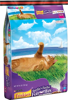 Friskies Surfin' & Turfin' Favorites Dry Cat Food, 16-lb