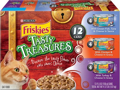 Friskies Tasty Treasures Variety Pack Canned Cat Food, 5.5-oz, 12-pack