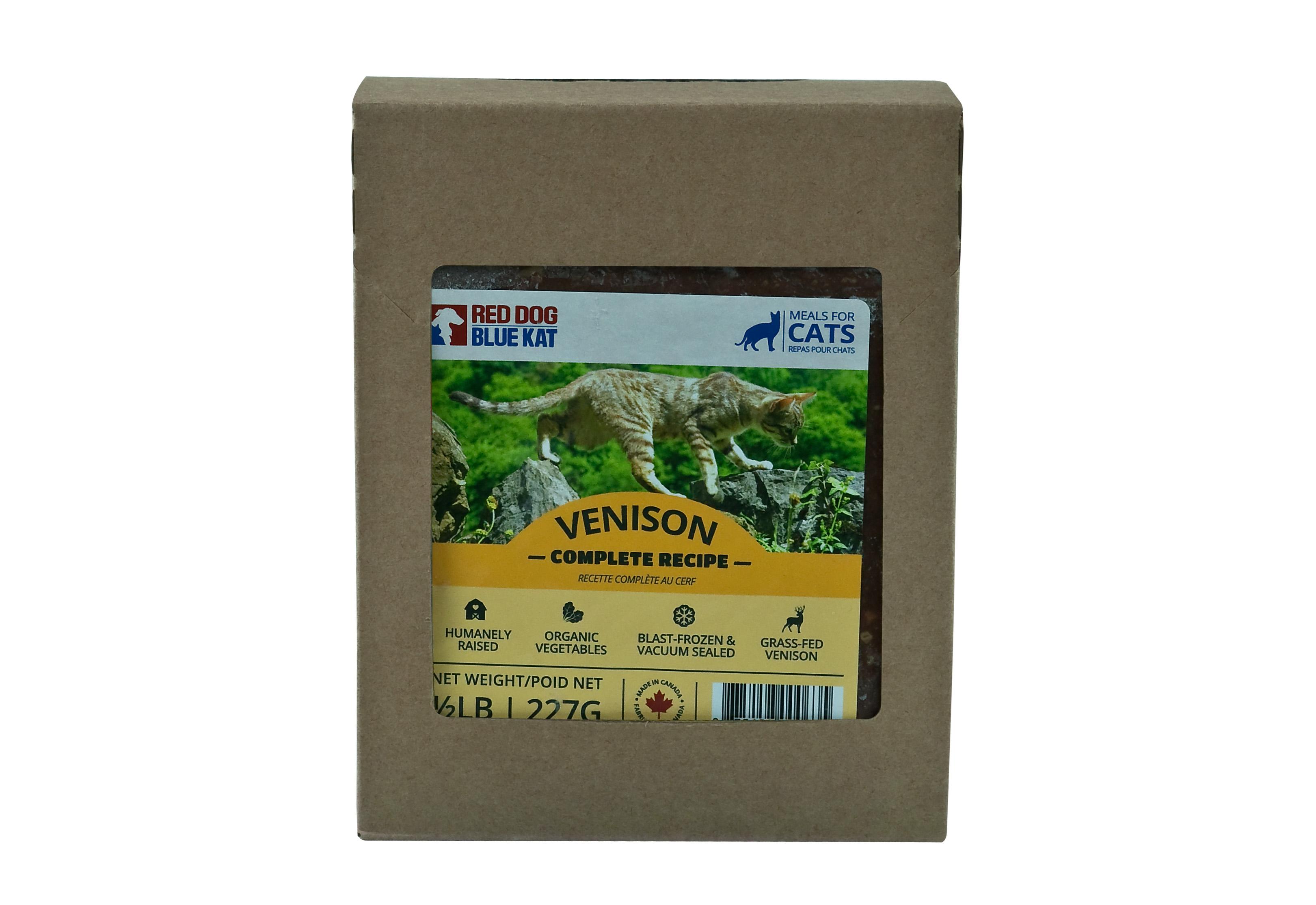 Red Dog Blue Kat Venison Complete Recipe Frozen Cat Food, 1/2-lb