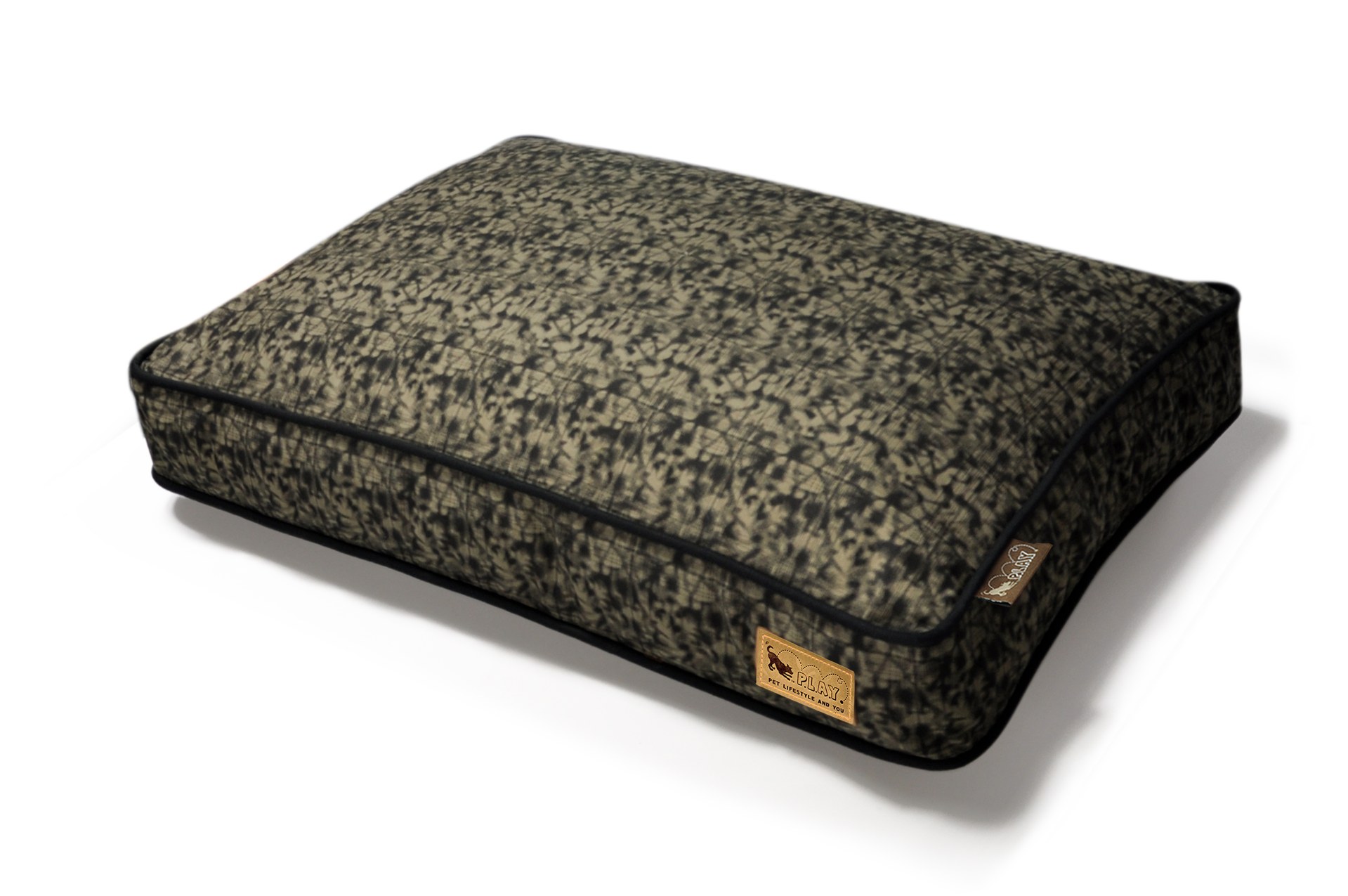P.L.A.Y. Frolic Rectangle Dog Bed, Brown, Small