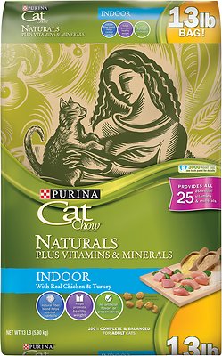 Cat Chow Naturals Indoor with Real Chicken & Turkey Dry Cat Food, 13-lb