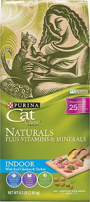 Cat Chow Naturals Indoor with Real Chicken & Turkey Dry Cat Food, 6.3-lb