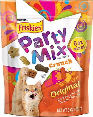 Friskies Party Mix Crunch Original Cat Treats, 6-oz