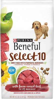 Purina Beneful Select 10 With Farm-Raised Beef Dry Dog Food, 4.5-lb