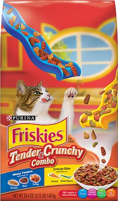 Friskies Tender & Crunchy Combo Dry Cat Food, 3.15-lb
