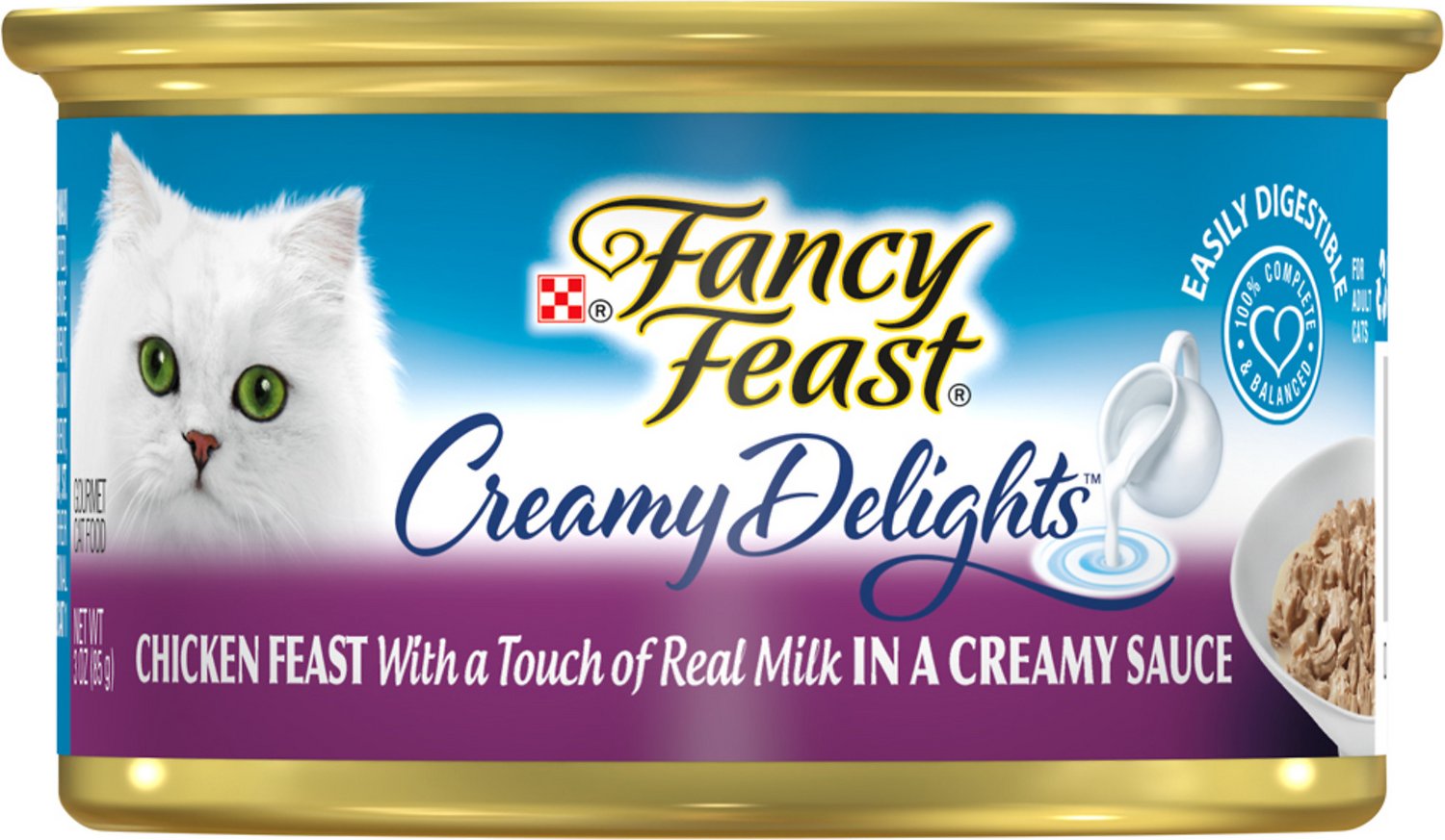 Fancy Feast Creamy Delights Chicken Feast in a Creamy Sauce Canned Cat Food, 3-oz (Size: 3-oz)