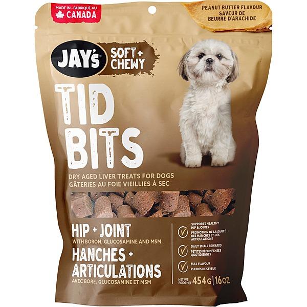 Jay's Tid Bits Peanut Butter Hip & Joint Dog Treats, 454-G