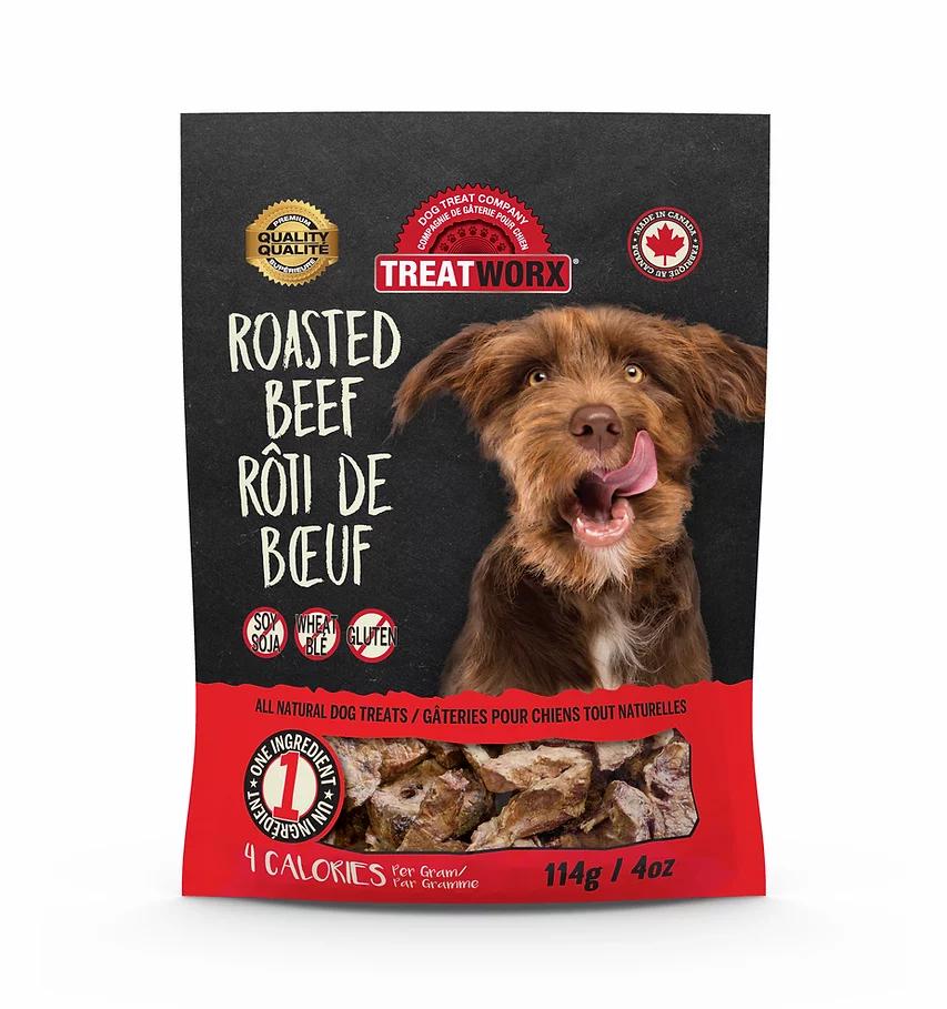 Treatworx Roasted Beef Dog Treats, 4-oz