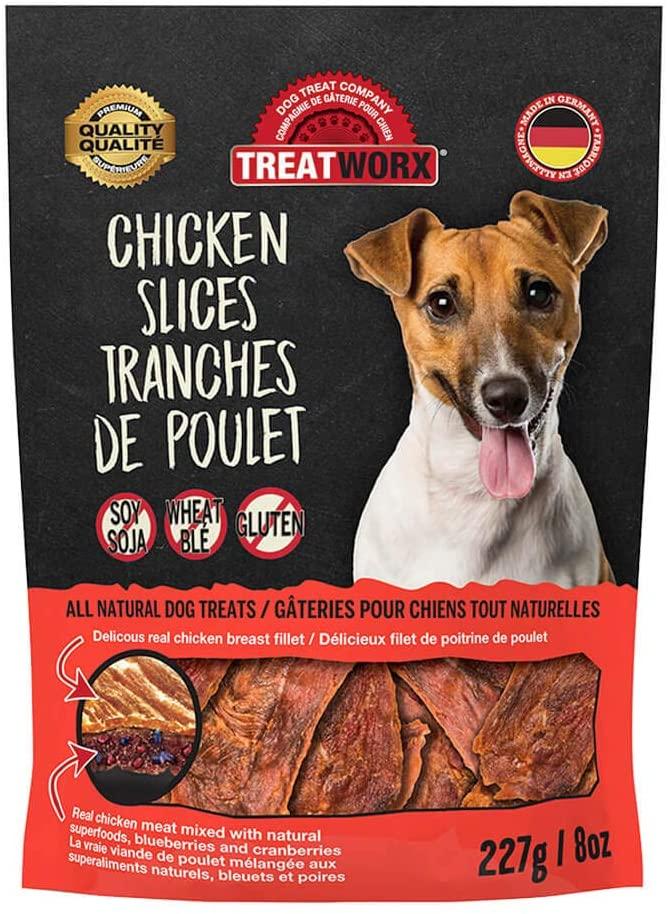 Treatworx Chicken Slices Dog Treats, 8-oz
