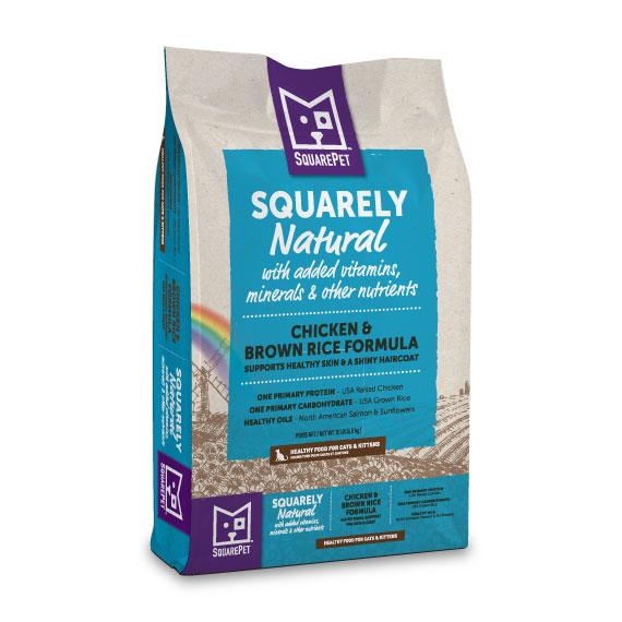 SquarePet Squarely Natural Chicken Meal & Brown Rice Dry Cat Food, 10-lb