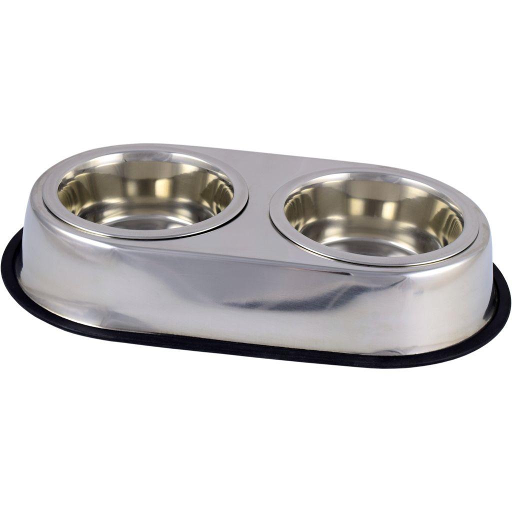 Unleashed Stainless Steel Double Diner Boxed Pet Bowl