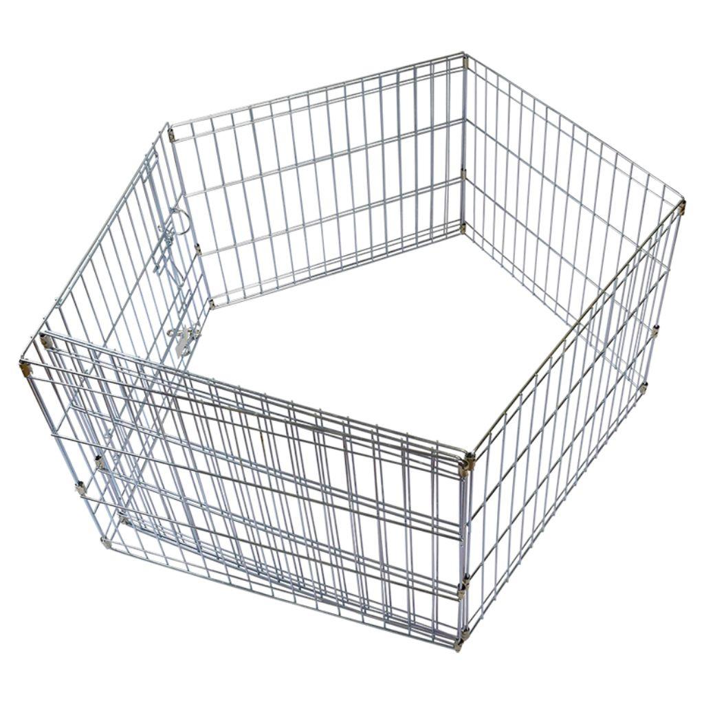 Unleashed Silver 8 Panel with Zinc Coating Pet Exercise Pen, 24 x 48-in
