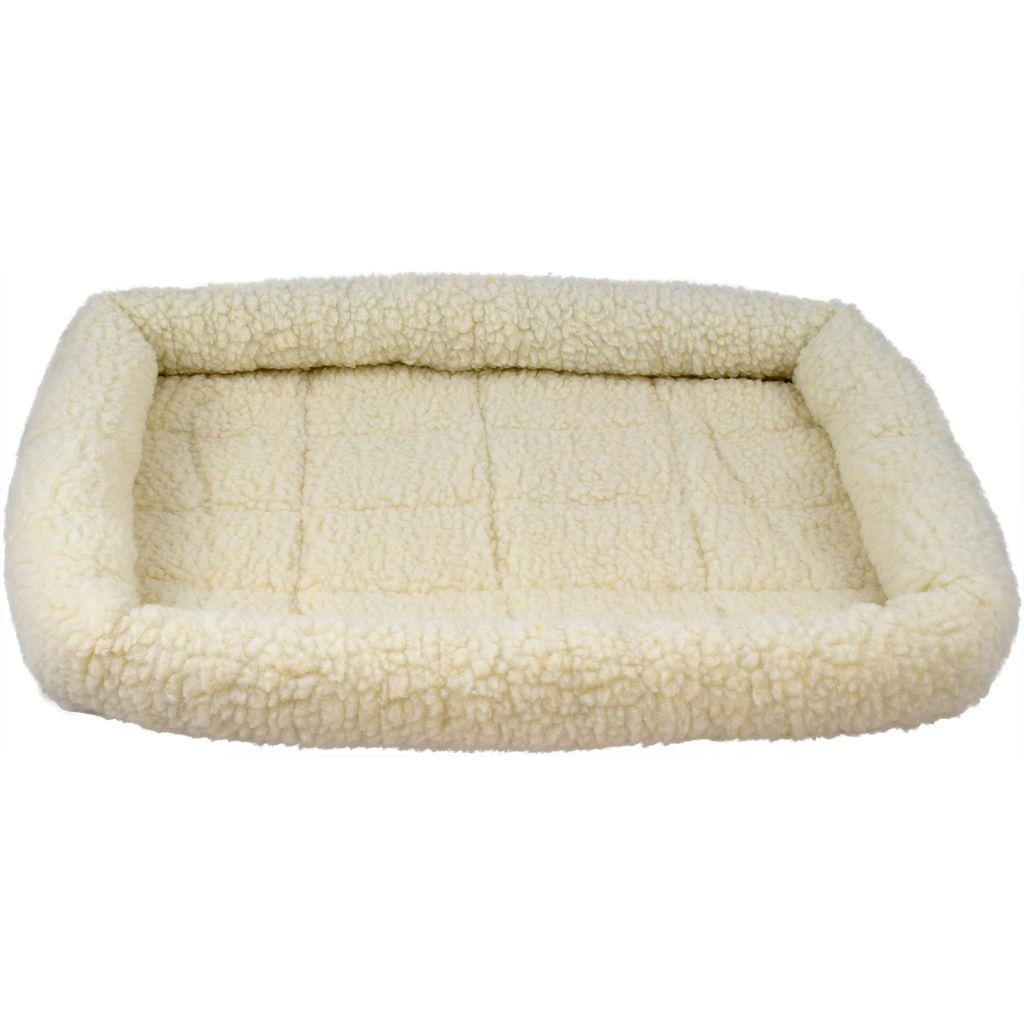Unleashed Relax Sherpa Bolster Pet Mat, Natural, 48 x 30-in