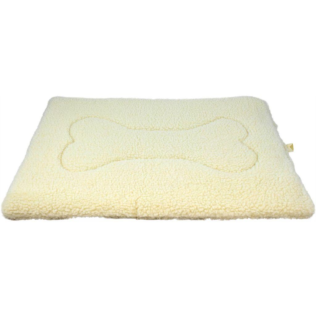 Unleashed Flop Sherpa Flat Pet Mat, Natural, 19 x 12-in