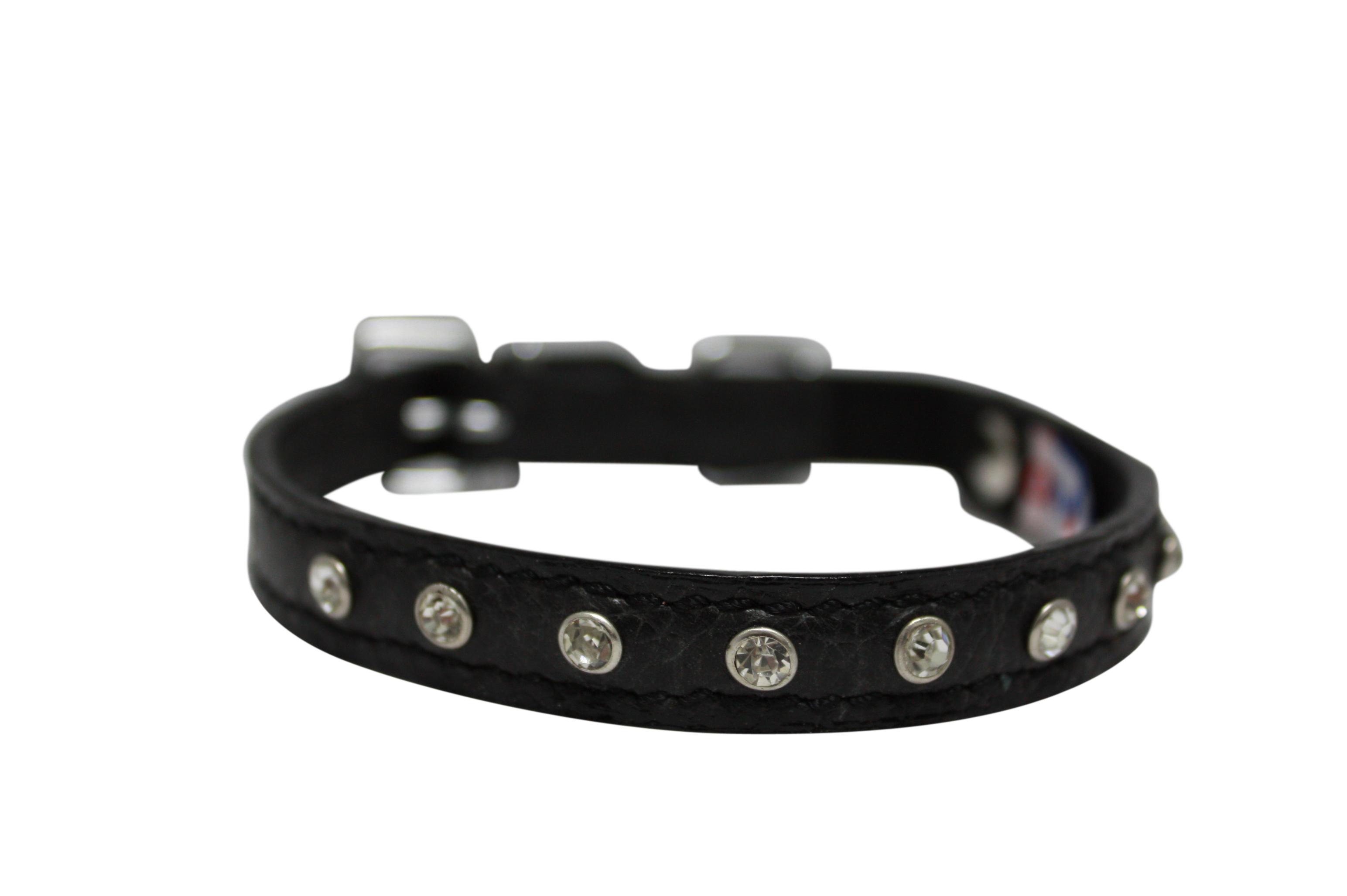 Angel Athens Rhinestones Cat Collar, Midnight Black, 12-in x 0.5-in