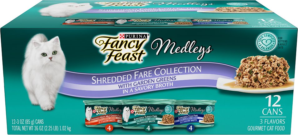 Fancy Feast Medleys Shredded Fare Collection Pack Canned Cat Food, 3-oz (Size: 3-oz)