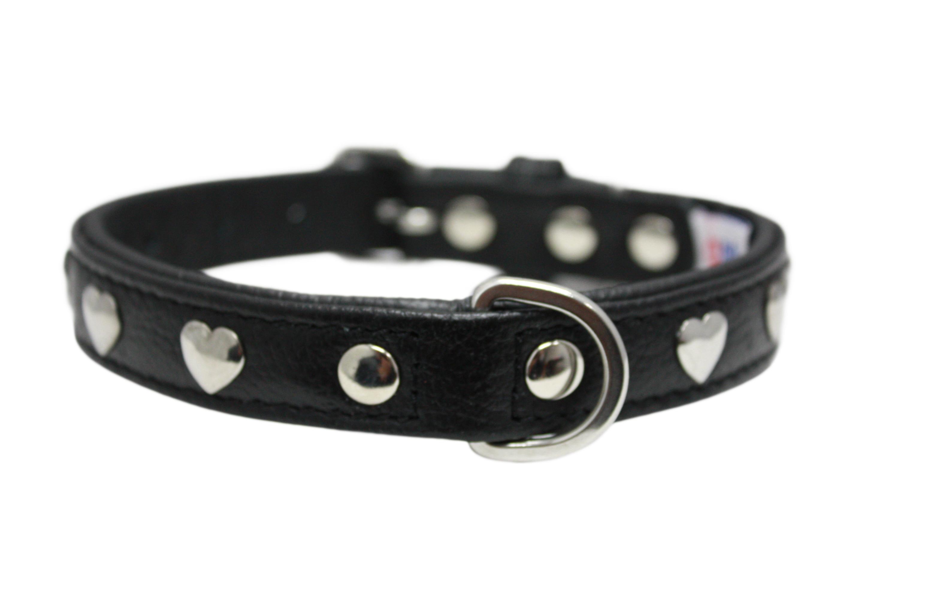 Angel Rotterdam Collier pour chien Hearts, Noir Minuit, 14-po x 0.75-po