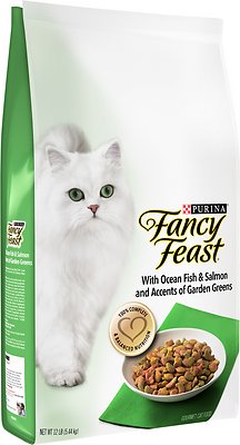 Fancy Feast Gourmet Ocean Fish & Salmon & Accents of Garden Greens Dry Cat Food, 7-lb