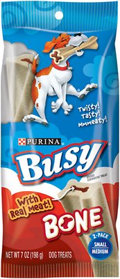 Busy Bone with Real Meat Small/Medium Dog Treats, 2-count