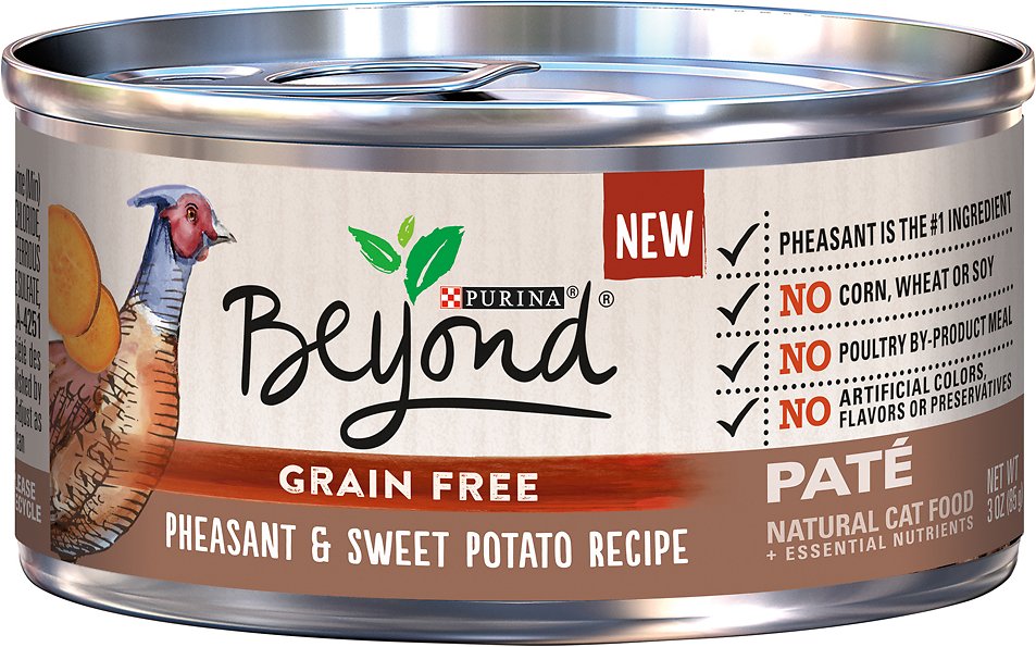 Purina Beyond Pheasant & Sweet Potato Pate Recipe Grain-Free Canned Cat Food, 3-oz