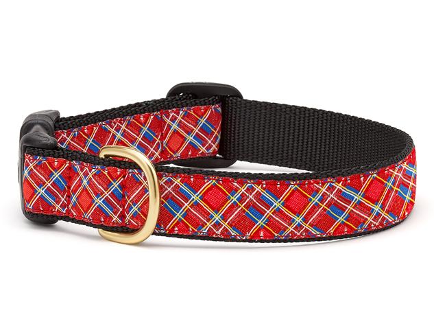 Up Country Narrow Stewart Plaid dog Collar