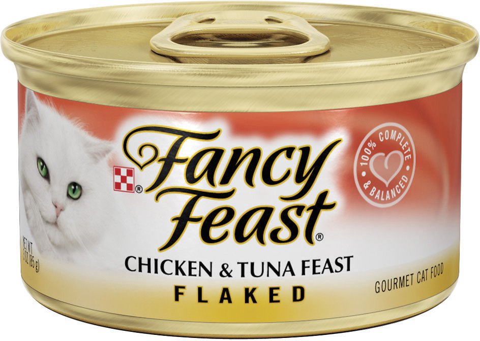 Fancy Feast Flaked Chicken & Tuna Feast Canned Cat Food, 3-oz (Size: 3-oz)