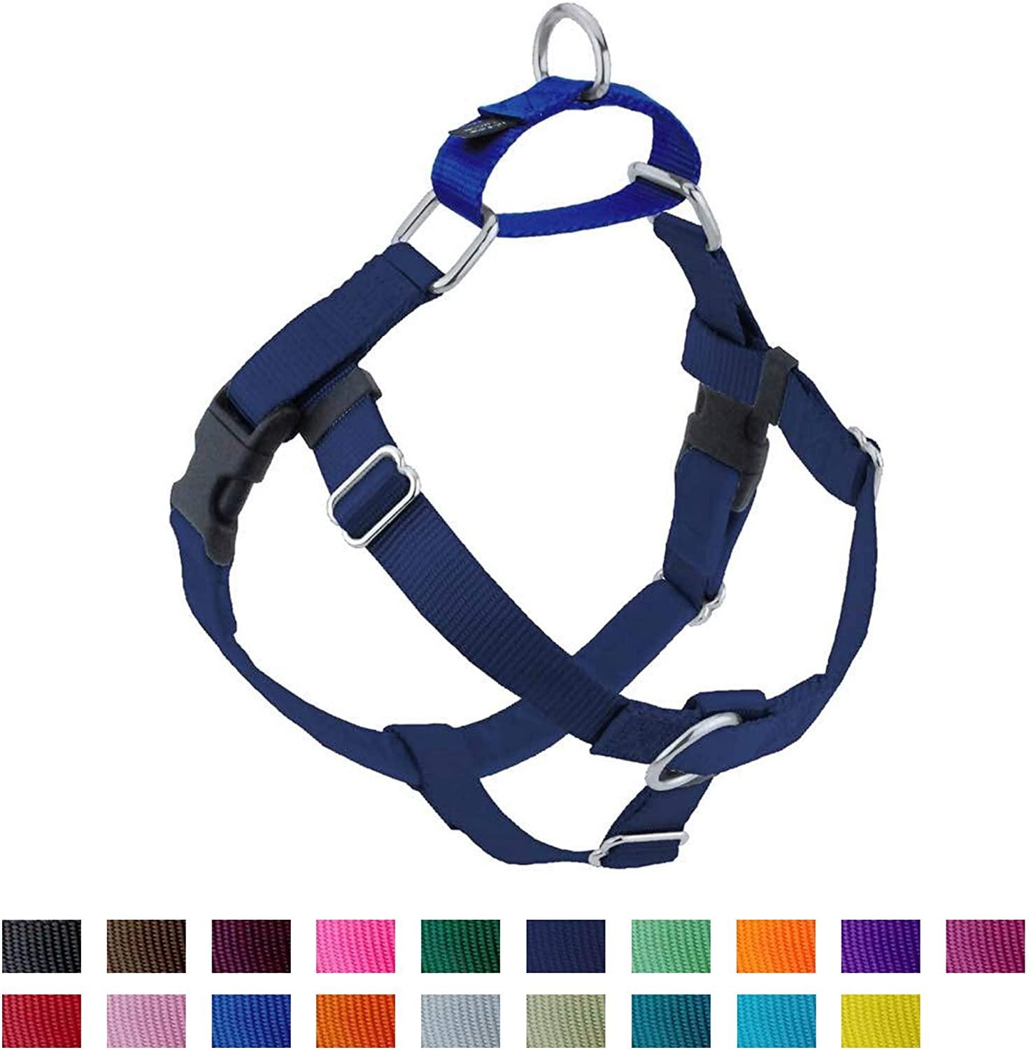 2 Hounds Design Freedom No Pull Dog Harness, Navy, 1-in x 28-32-in