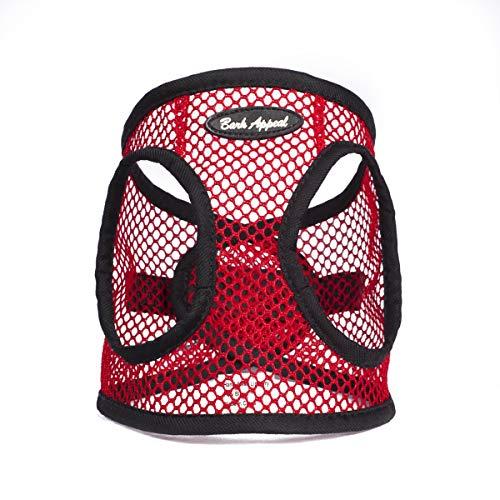 Bark Appeal Netted EZ Wrap Step In Dog Harness, Red, Large