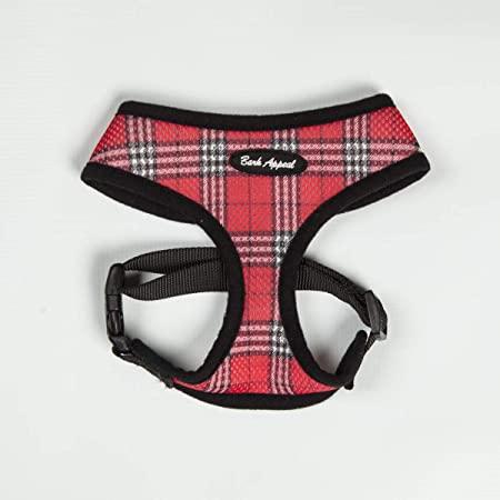 Bark Appeal Breathe EZ Pull-Over Dog Harness, Red Plaid, Small