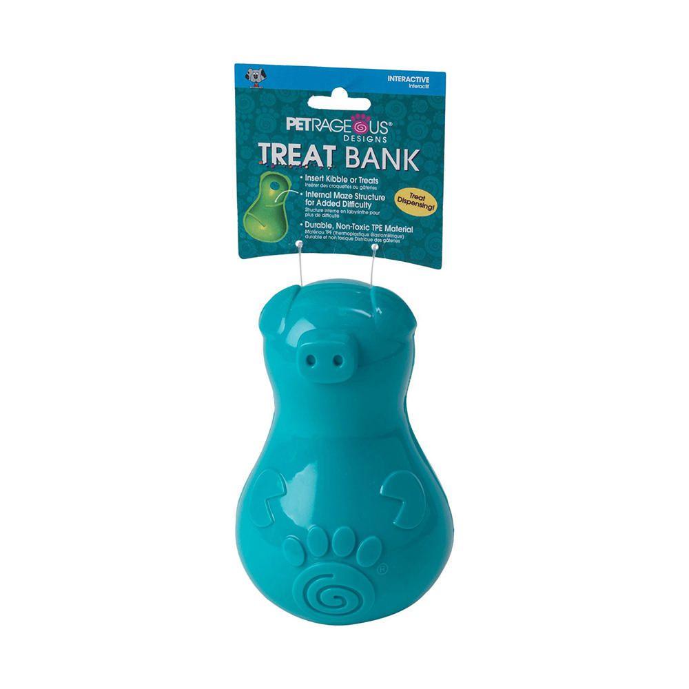 PetRageous ThinkRageous Treat Bank Dog Toy, Blue