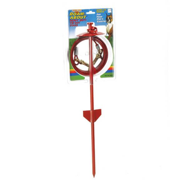 Four Paws Roam-About Dog Tie-Out Stake & Cable, 25-ft (Size: 25-ft)