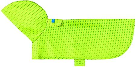 RC Pets Packable Rain Dog Poncho, Lime Halftone, X-Small