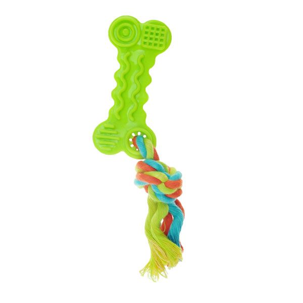 Chomper Mini Rope TPR Bone Yellow