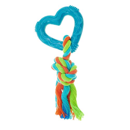 Chomper Mini Rope TPR Heart Blue